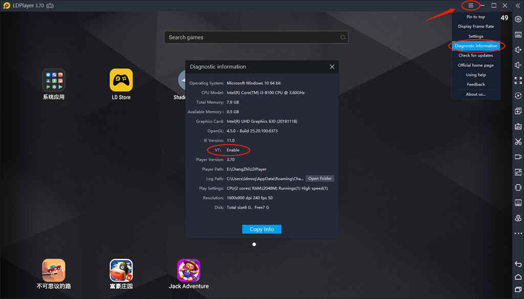 check whether vt is enabled