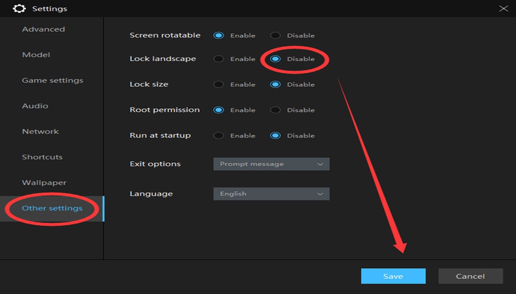 Disable Lock Landscape