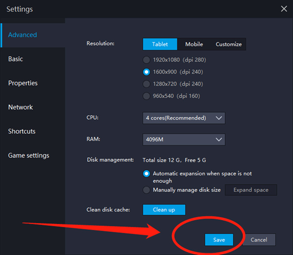 ld player setting for low end pc