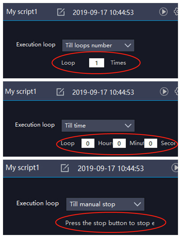 Set Execution Loop