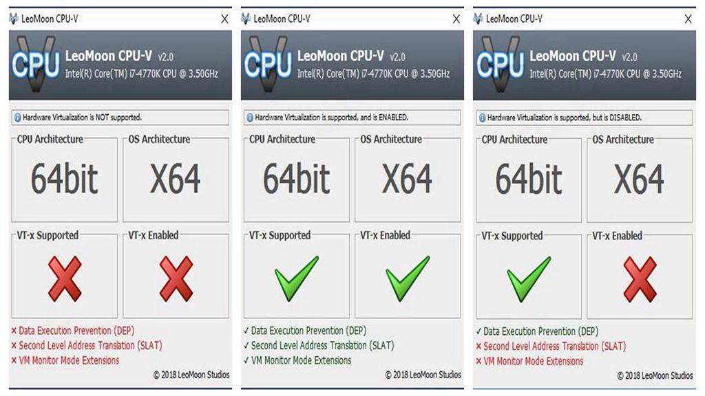 use leomoon cpu v to check vt