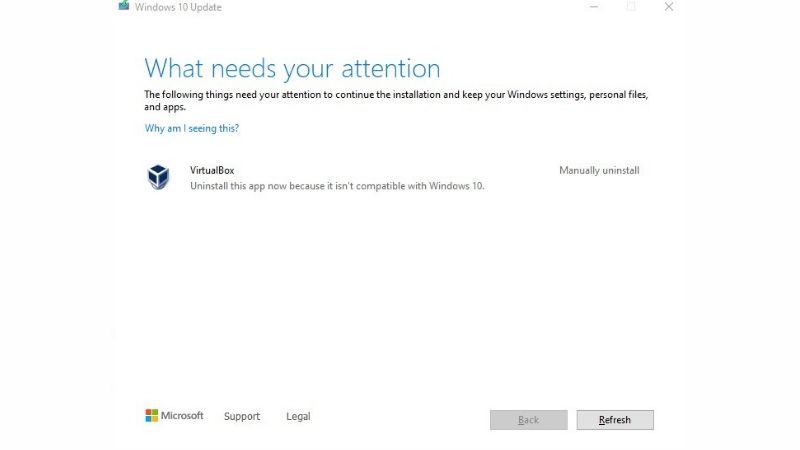 Was tun, wenn die LDPlayer VirtualBox das Windows 10 Update verhindert (20H2)