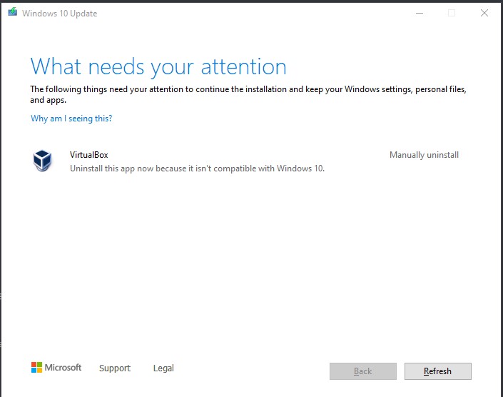 Solve an issue where what needs your attention will appear when Windows 10, version 20H2 is upgraded