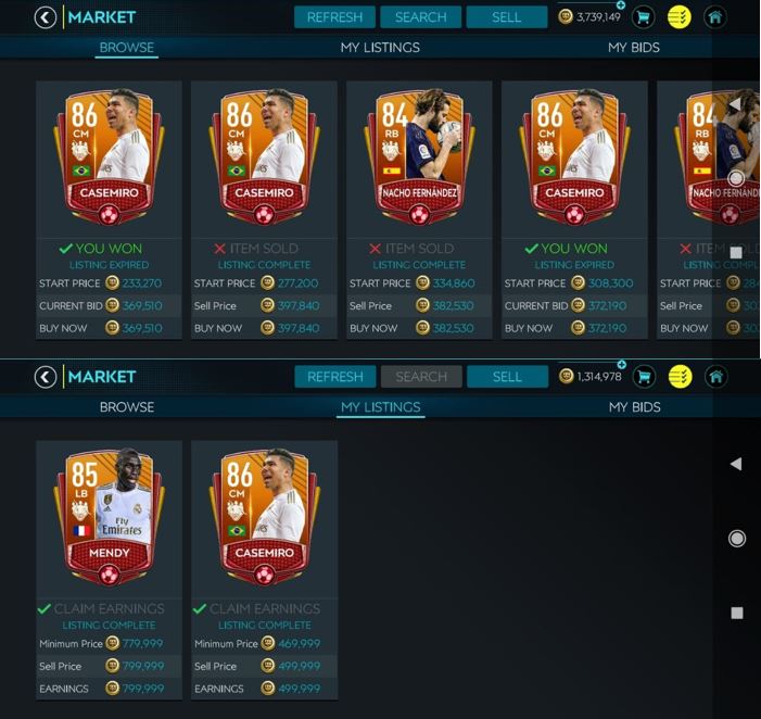 FIFA Mobile 21 Real Madrid Players