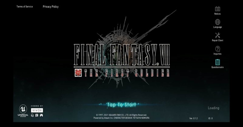 Final Fantasy VII First Soldier Intro