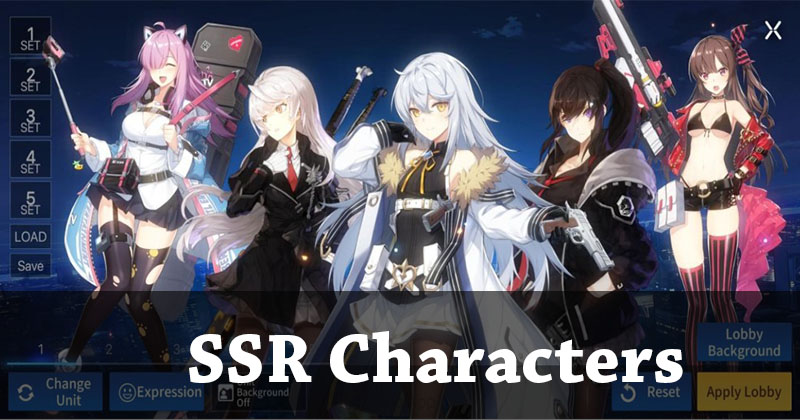SSR Recommended Characters and the best unit for the PVP and PVE team