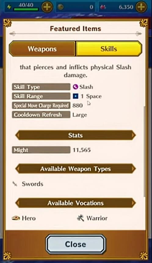 DQ Dai: A Hero's Bonds Weapon Stats