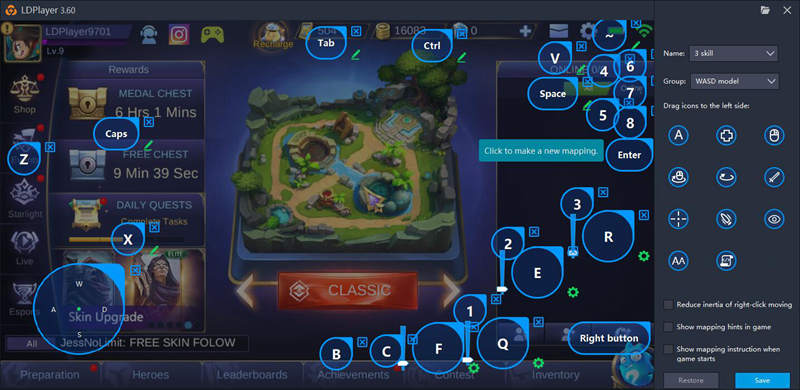 How to set controls in mobile legends on pc🎮