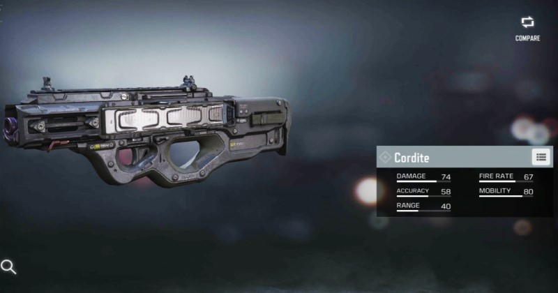 Call of Duty Mobile Cordite SMG Stats