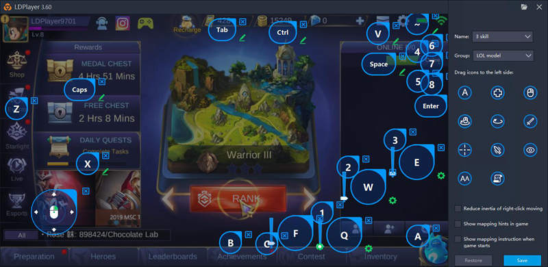 Tutorial Mobile Legends on PC Controller Aim Skills 