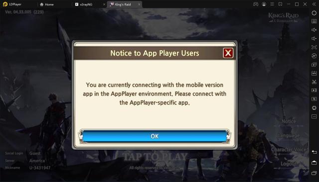 How to Fix Notice to App Player Users Error for King's Raid
