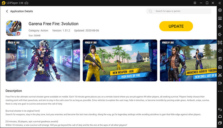 Search Garena Free Fire in Play Store