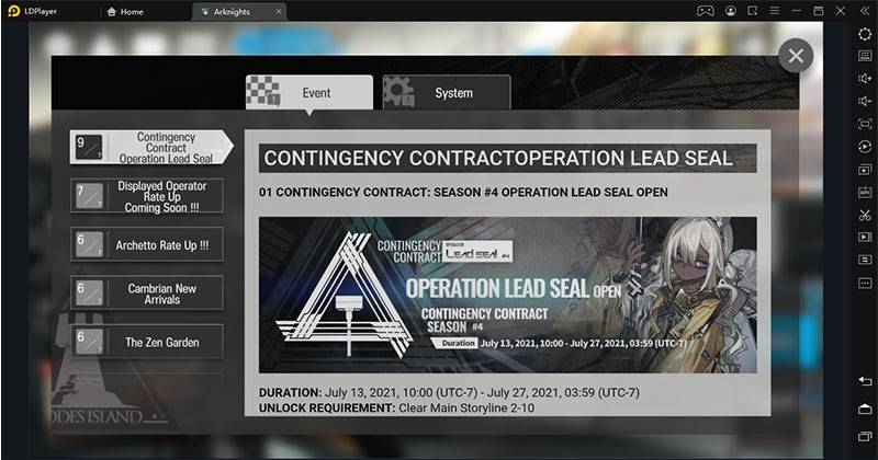 Arknights Contingency Contract Season Operation Lead Seal is Coming Soon