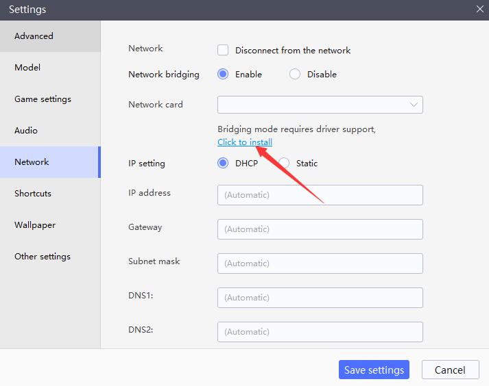 How to set up network bridging on the Android emulator LDPlayer