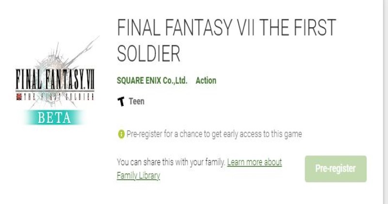 final fantasy first soldier pre-resgitration
