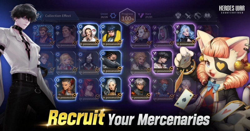 Top Mercenaries for PvE and PvP mode in Heroes War: Counterattack