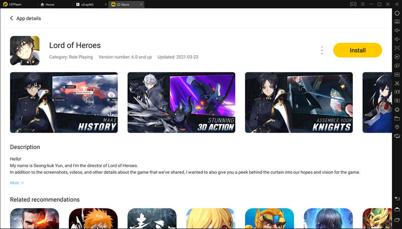 Search Lord of Heroes and Install