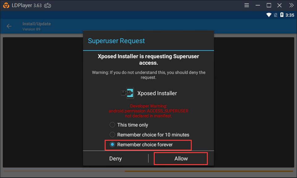 Set up Xposed Installer on your LDPlayer