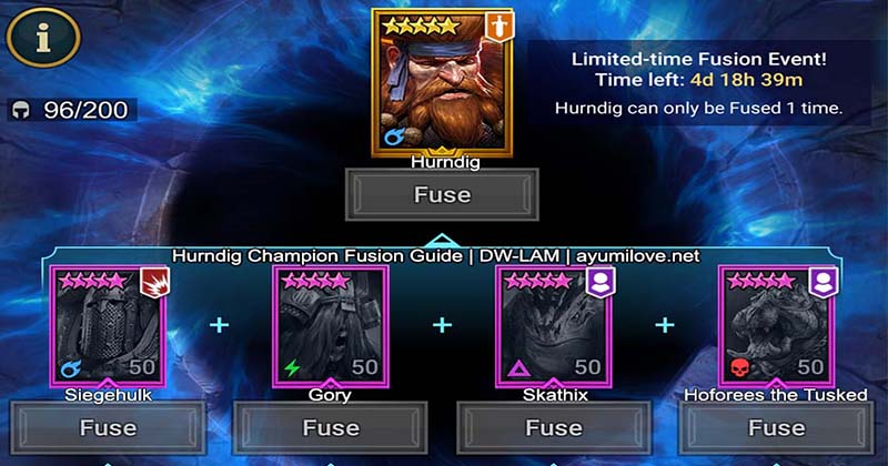 Raid Shadow Legends the New Legendary Champion Fusion Hurndig