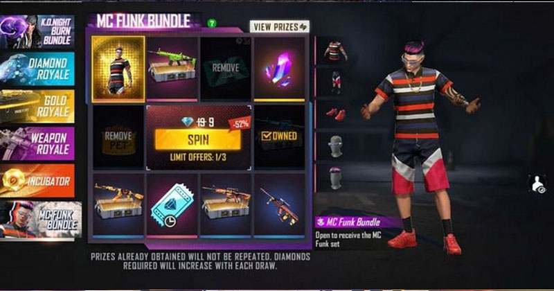 Free Fire New MC Funk Bundle has now been added.