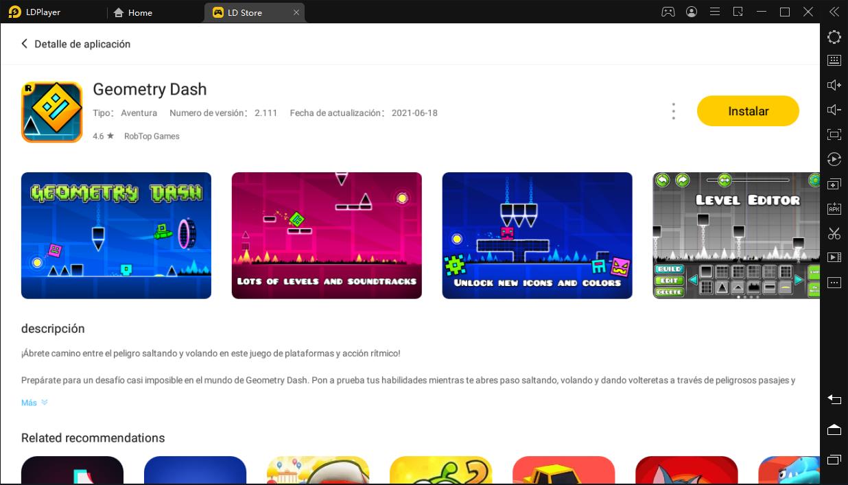 C¿omo descargar y jugar Geometry Dash grátis en PC?