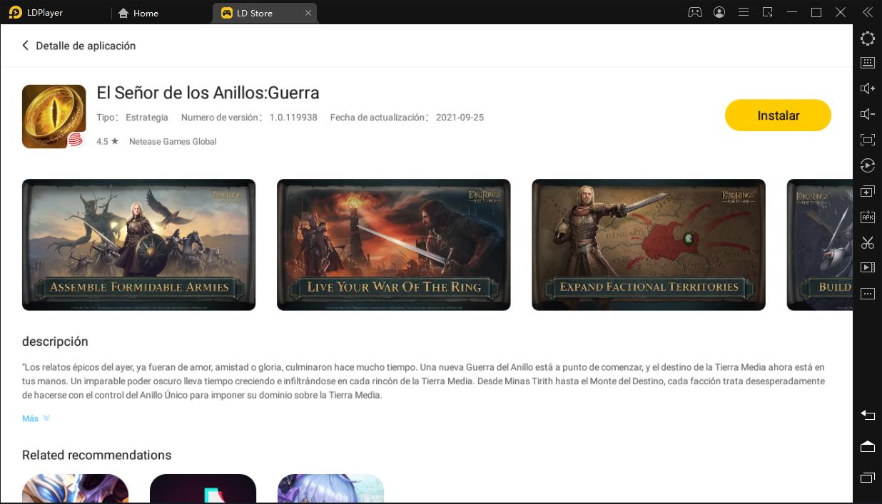 Cómo descargar y jugar	 El Señor de los Anillos: Guerra en PC 
