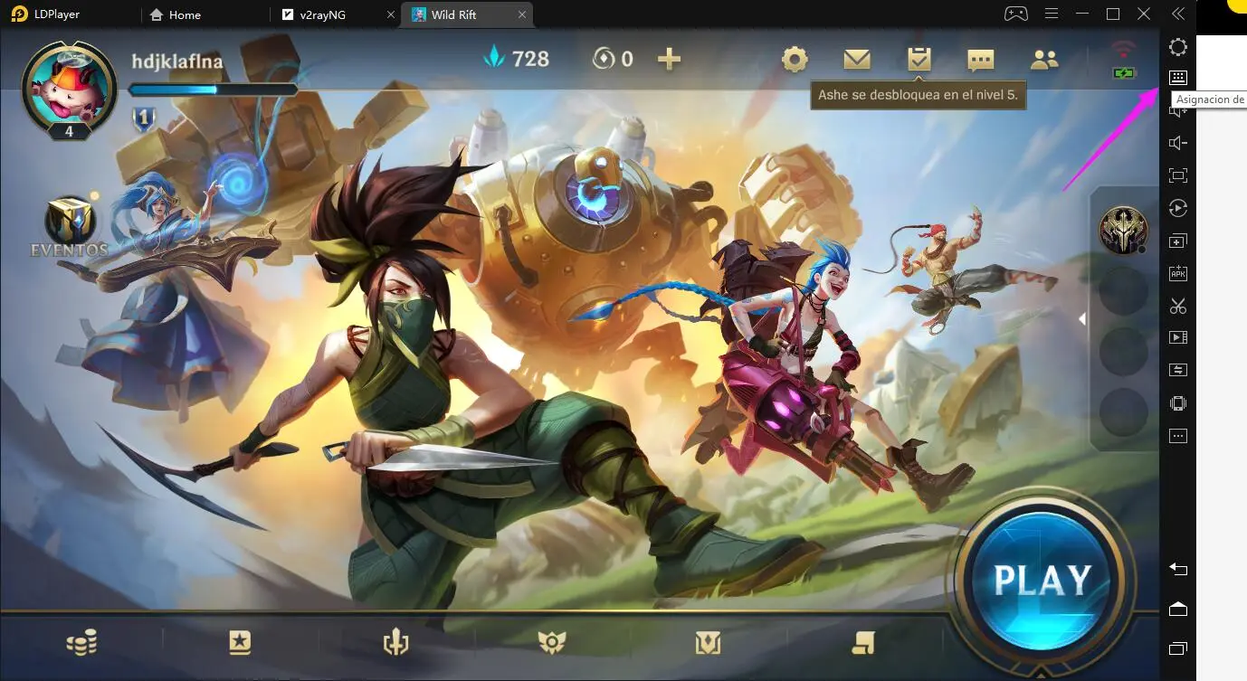 ¿Cómo usar la asignación exclusiva de teclas en League of Legends: Wild Rift en LDPlayer?