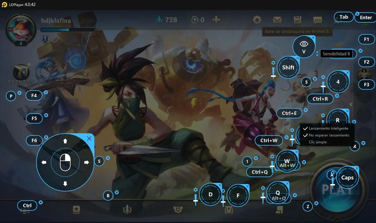 ¿Cómo usar la asignación exclusiva de teclas en League of Legends: Wild Rift en LDPlayer?