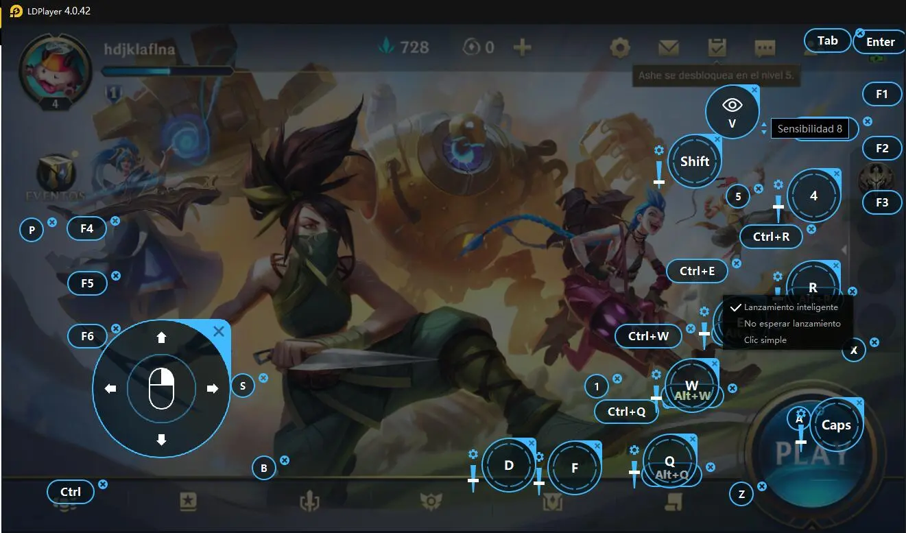 ¿Cómo usar la asignación exclusiva de teclas en League of Legends: Wild Rift en LDPlayer?