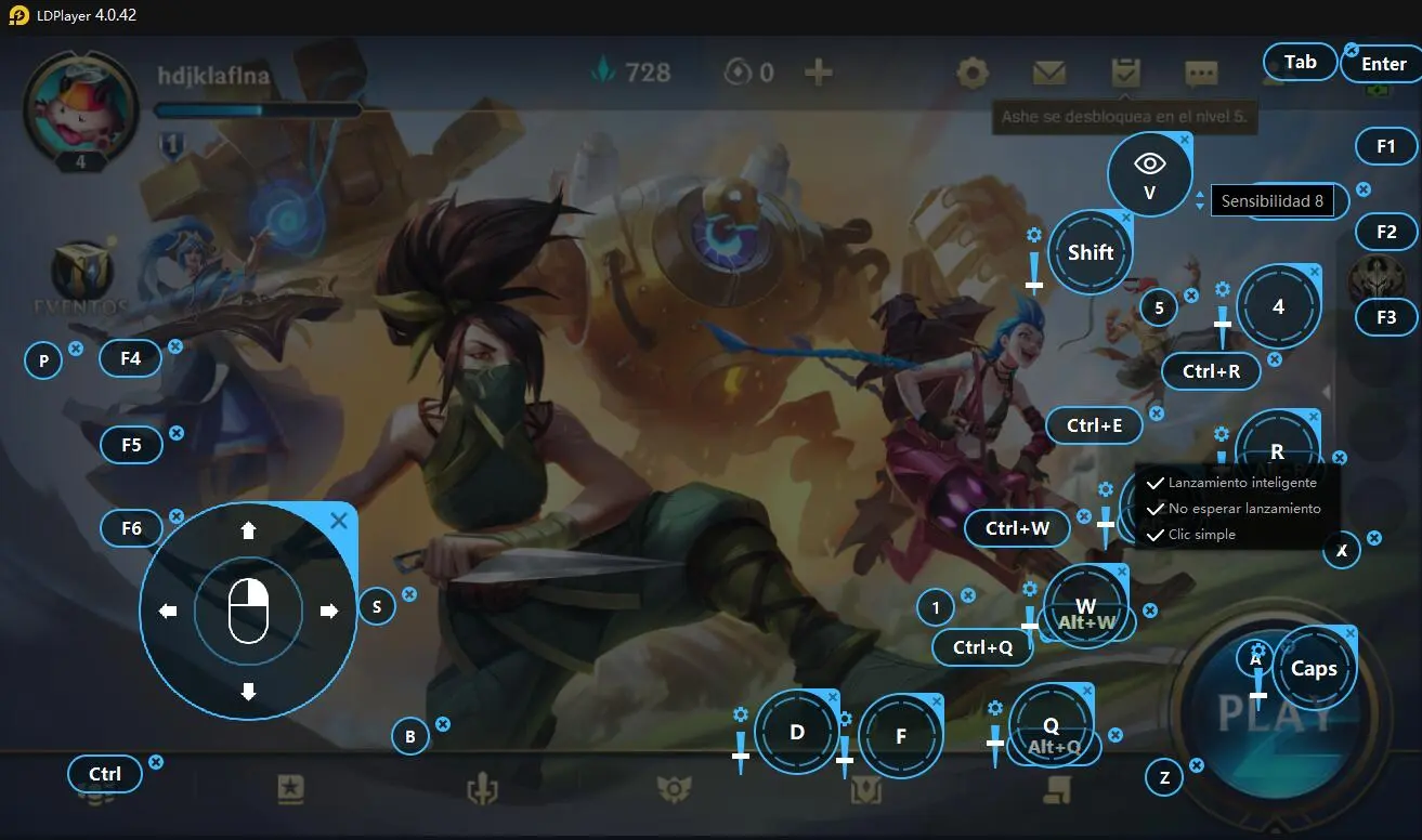 ¿Cómo usar la asignación exclusiva de teclas en League of Legends: Wild Rift en LDPlayer?