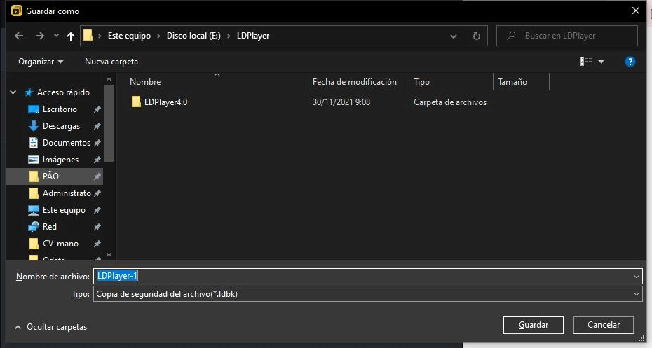 ¿Cómo hacer una copia de seguridad y restaurar los datos del emulador?