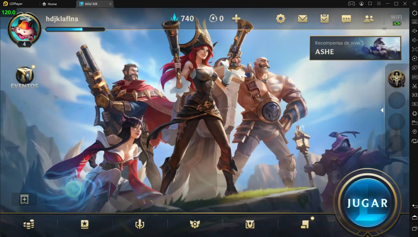 ¿Cómo jugar League of Legends: Wild Rift a 120 FPS en emulador?