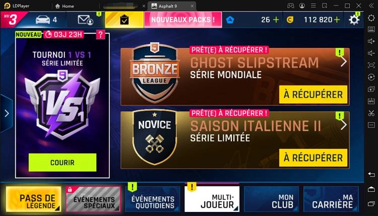 Asphalt 9 sur PC