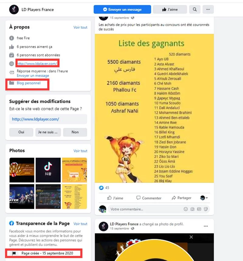 Facebook Fausse