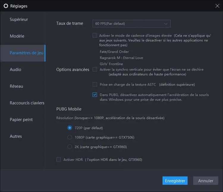 Jeux Configuration