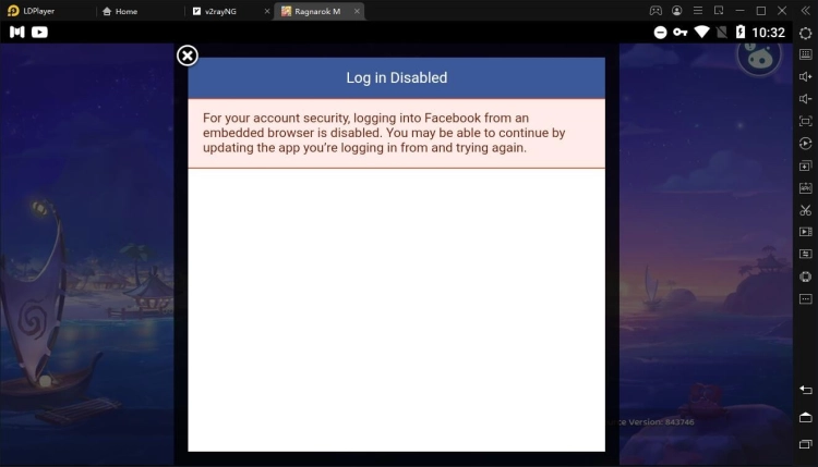 Impossible d'entrer le jeu via Facebook