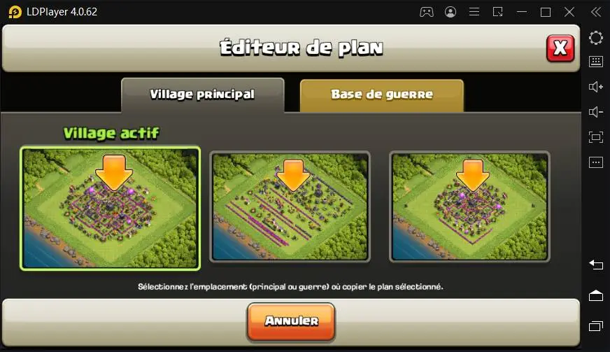 Construire une base sur le coté de la carte sur Clash of Clans