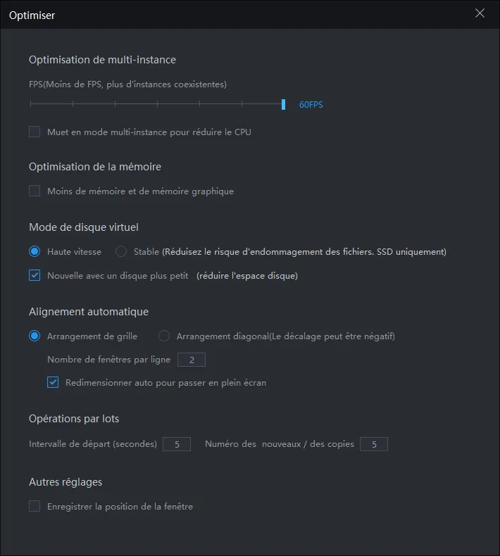 Optimisation des instances