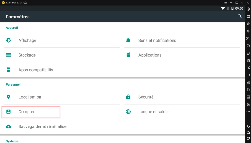 Se connecter du compte