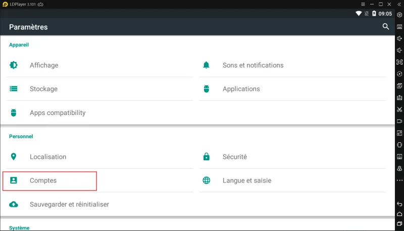 Se connecter du compte