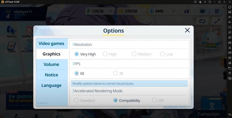 Jouer à Blue Archive à 60 FPS