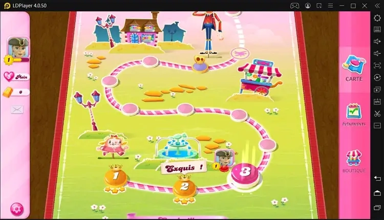 Carte du jeu Candy Crush Saga