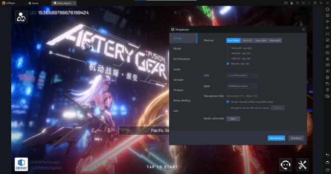 Hal unfaedah diawal game artery gear fusion