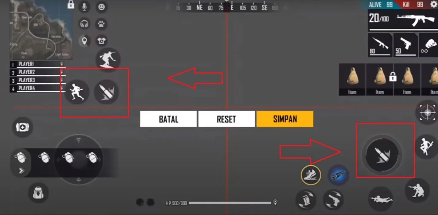 setting custom hud di free fire max