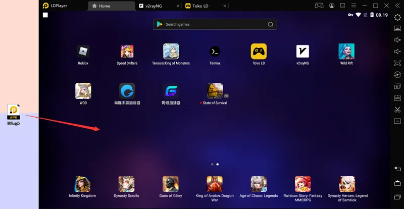 Cara install , ekstrak paket instalasi apk aplikasi dan game di LDPlayer