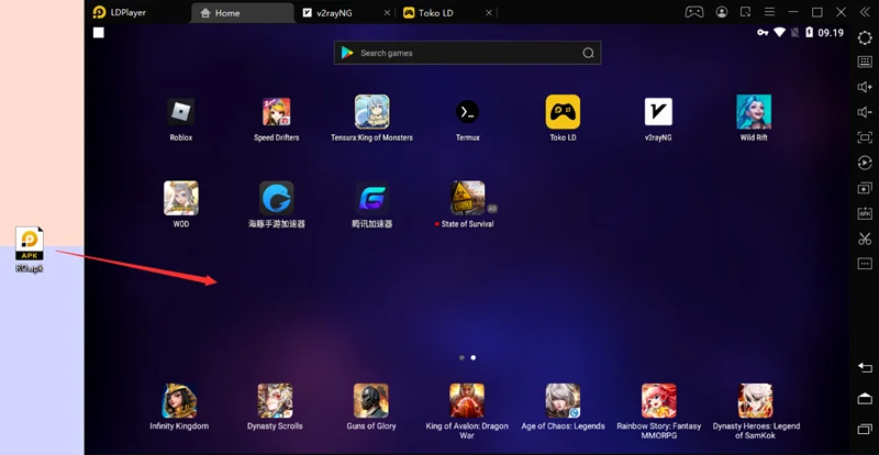 Cara install , ekstrak paket instalasi apk aplikasi dan game di LDPlayer