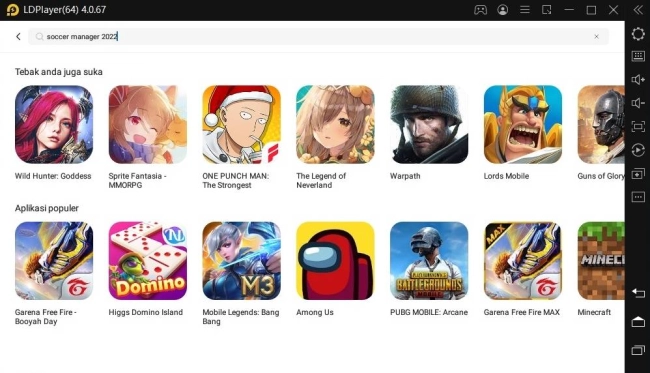 main soccer manager di ldplayer