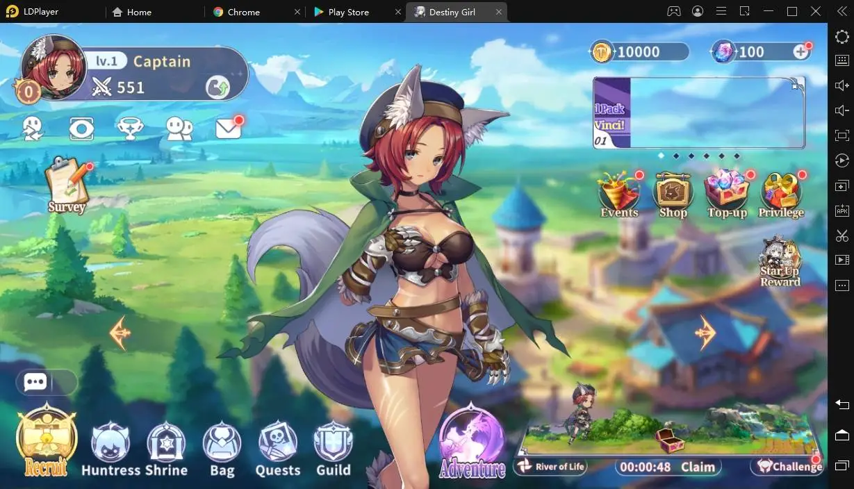 cara main destiny girl di emulator