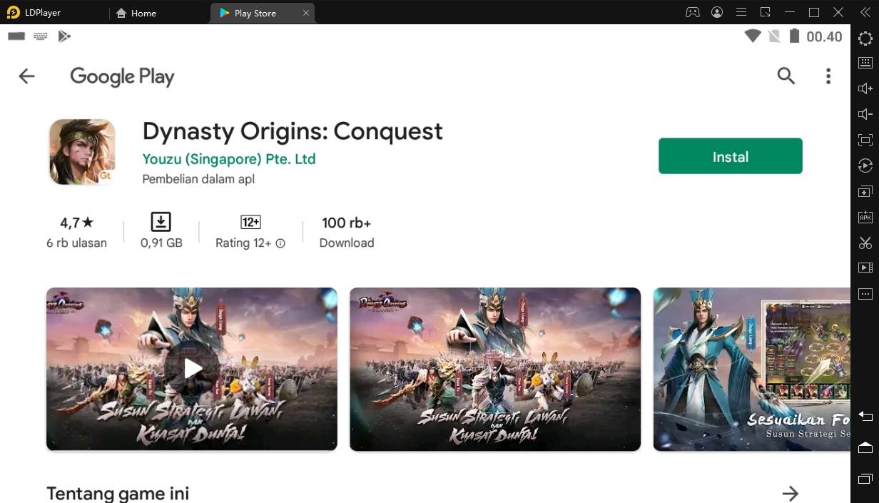 install dynasty origins conquest di pc laptop 