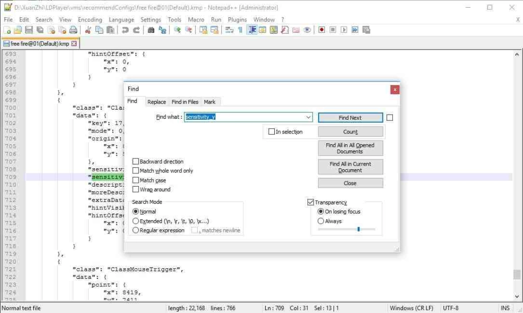 Sesuaikan sensitivitas Y untuk memotret game di emulator